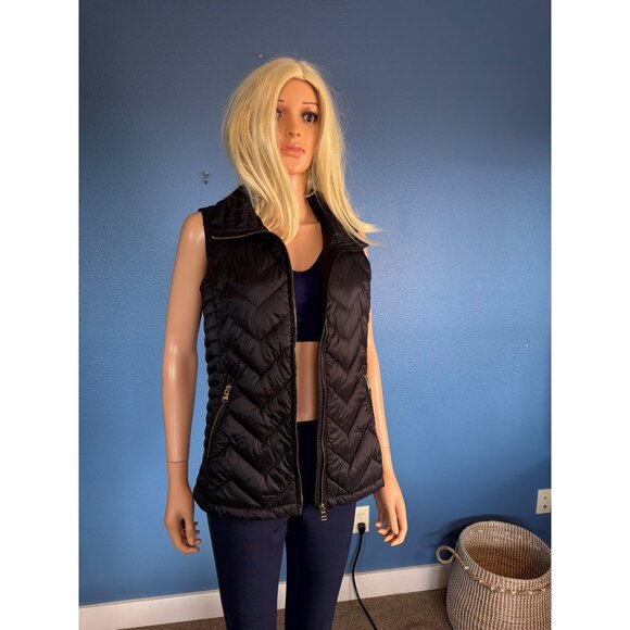 Calvin Klein Performance Premium Down Puffer Vest W's M Black Full Zip Packable - Picture 14 of 14